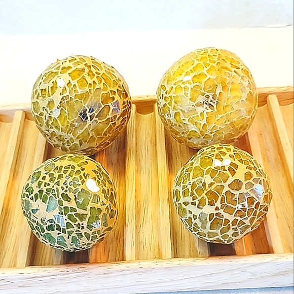 MOSAIC MID CENTURY MODERN GLASS PEAR FRUIT SET OF FOUR - Picture 6 of 7